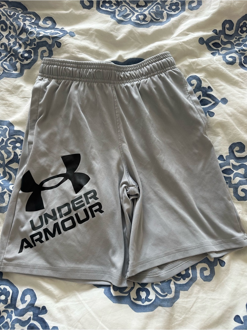 Under Armour Gray Boys' Athletic Shorts with Black Logo